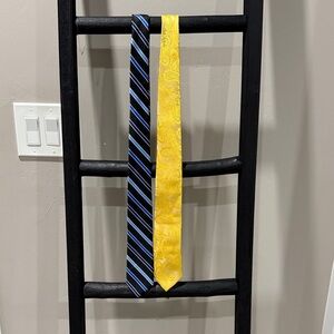 Youth Boys, Chaps Black/Blue tie and Bright Gold Tie Set
